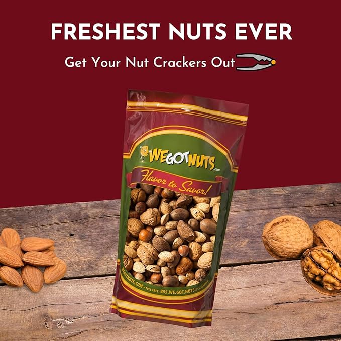Deluxe Mixed Nuts In-Shell 5 Pounds(80oz) | Raw and Unsalted Mixed Nuts | Fresh Snack Mix | Healthy and Delicious Nuts Mix | Kosher Friendly Mixed Nuts We Got Nuts