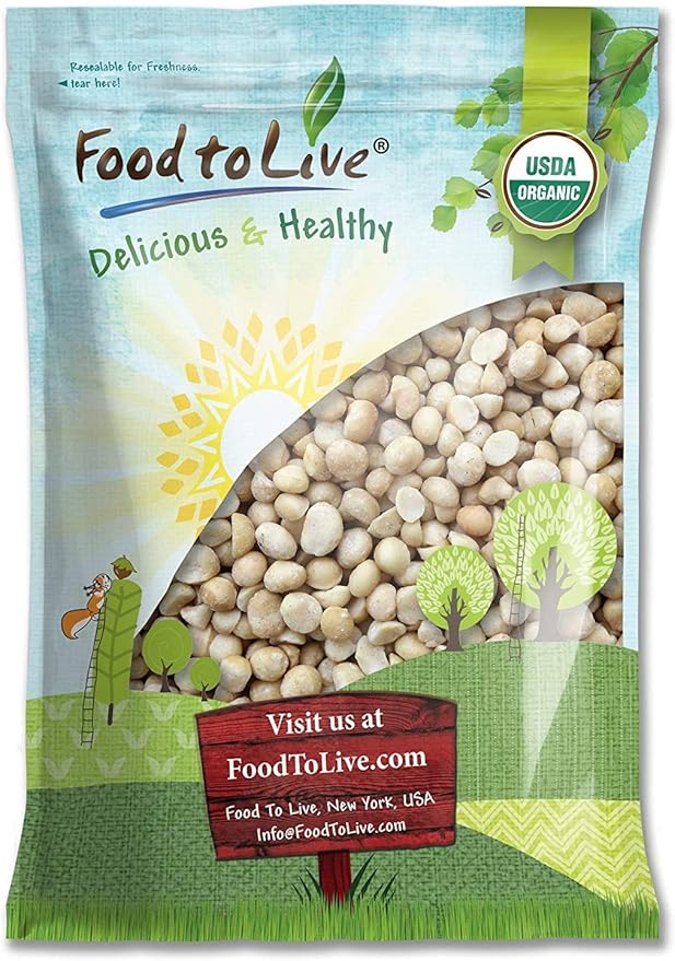 Food to Live Organic Whole Macadamia Nuts 8 Pounds – Non-GMO Raw Shelled Unsalted Kosher Vegan Bulk. Keto Snack. Buttery Flavor. Good Source of Fiber Healthy Fats. Perfect for Desserts.