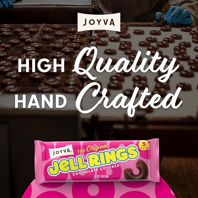 Original Jell Rings – Sweet Jell Center &amp Smooth Dark Chocolate Coating | Kosher Dairy-Free Gluten-Free Soy-Free | Box of 24 (Original)