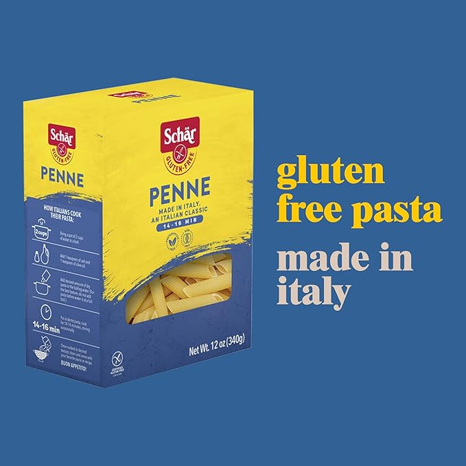 Schar - Penne - Certified Gluten Free - No GMO's Lactose or Wheat - (6.2 oz) 10 Pack