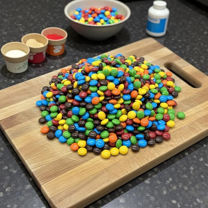 Klub Bulk Mini MM Peanut Butter Candy-1.5 lbs Peanut Butter Chocolate American Candy-Perfect for Snacking Baking and Sharing – Deliciously Smooth and Creamy Miniature Treats(24 oz)