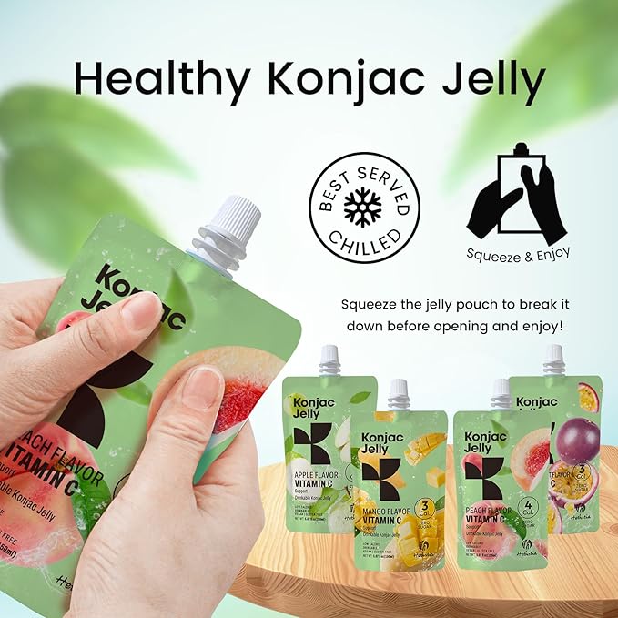 Hethstia High Protein Ramen &amp Konjac Jelly Bundle – Spicy Curry Protein Ramen Cups (6-Pack) with Drinkable Konjac Jelly Variety Pack (10 Pouches) Vegan Low Carb Low Calorie Healthy Meal &amp S