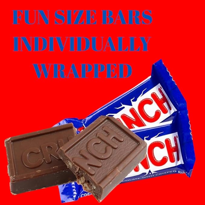 Crunchy Mini Bars -1.5 lbs Individually Wrapped Crunchy Bars Perfect for Snacking Sharing and Parties - Delicious Milk Chocolate with Crisped Rice(24 oz)