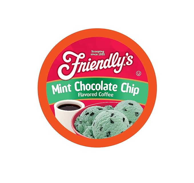 Friendly's Flavored Ice Cream Coffee Pods Compatible with Keurig K Cup Brewers (Mint Chocolate Chip 40 Count)
