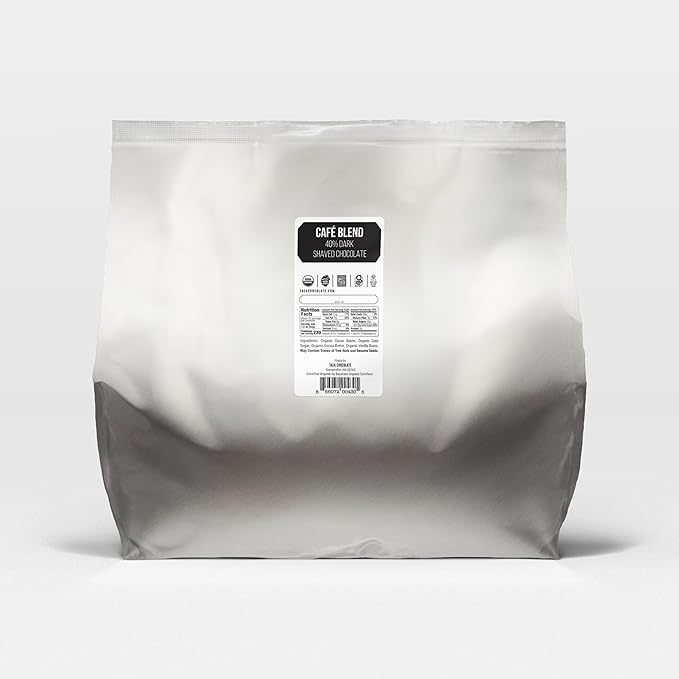 Taza Chocolate Organic Bulk Cafe Blend Shaved Chocolate 40% 3 kg bag (1 count) Vegan