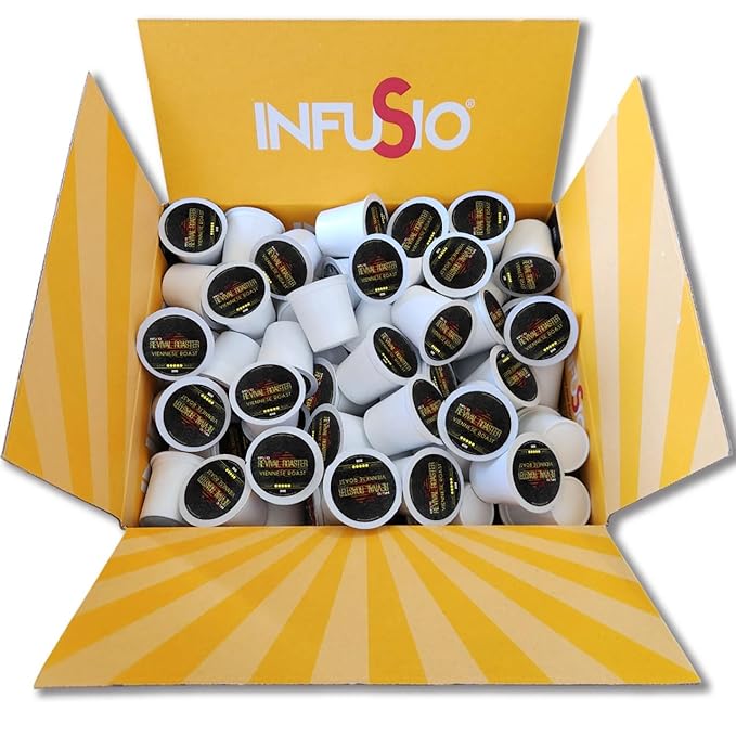 InfuSio Coffee Pods – 96 Count Viennese Roast (Dark Roast Coffee) Single Serve Coffee Pods for Keurig K Cup® Brewers Compatible with Keurig 2.0 Brewers