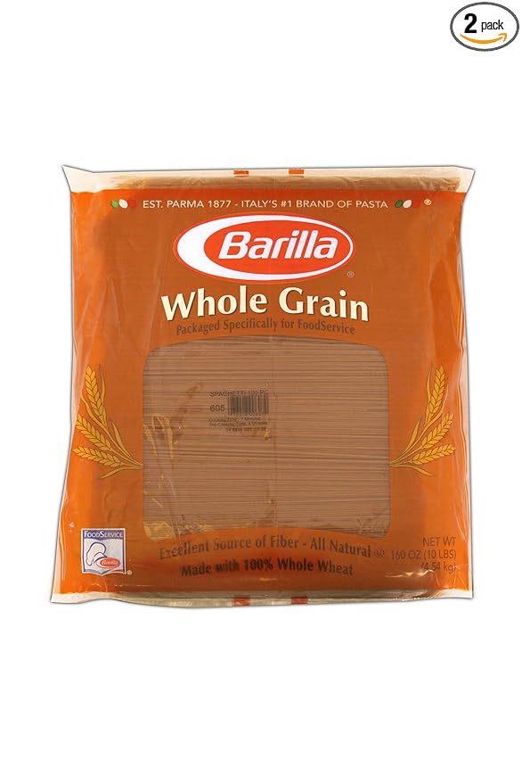 Barilla Spaghetti 100 Percent Whole Garin Pasta 160 Ounce -- 2 per case.