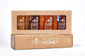 Bee Harmony Rare Varietals Honey Flight Mini Honey Gift Set 4 Jars 3 OZ Each Premium Raw (Acacia Buckwheat Blueberry Blossom Orange Blossom)