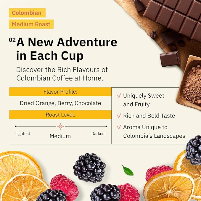 Colombian Medellín Coffee Beans - Single Origin Medium Roast Coffee Beans Freshly Roasted To Order Organic Coarse French Press Grind Coffee Specialty Grade Fair Trade and Non-GMO - 5LB