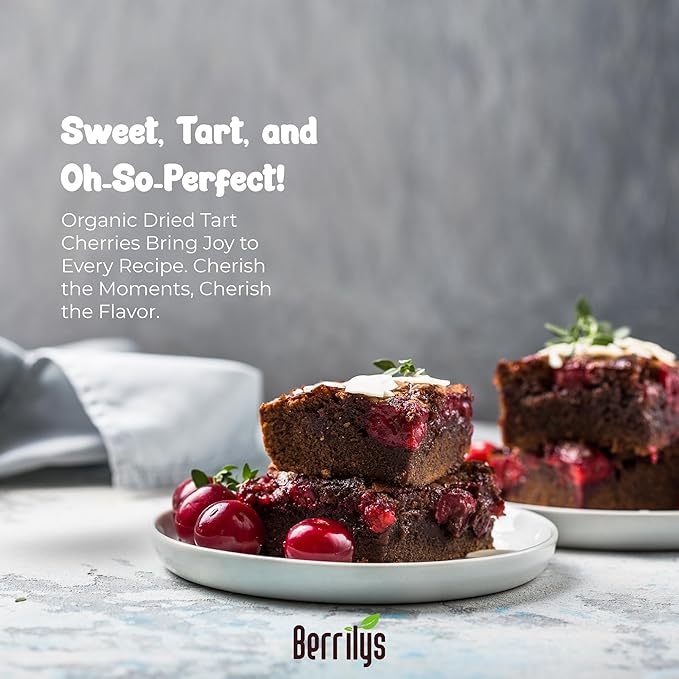 Berrilys Dried Tart Cherries (5 lb) - Organic Unsweetened Pitted No Sugar Added Perfect for Baking Snacking &amp Salads Unsweetened Dried Fruit Oatmeal Cherry Vanilla Bourbon Bread Pudding