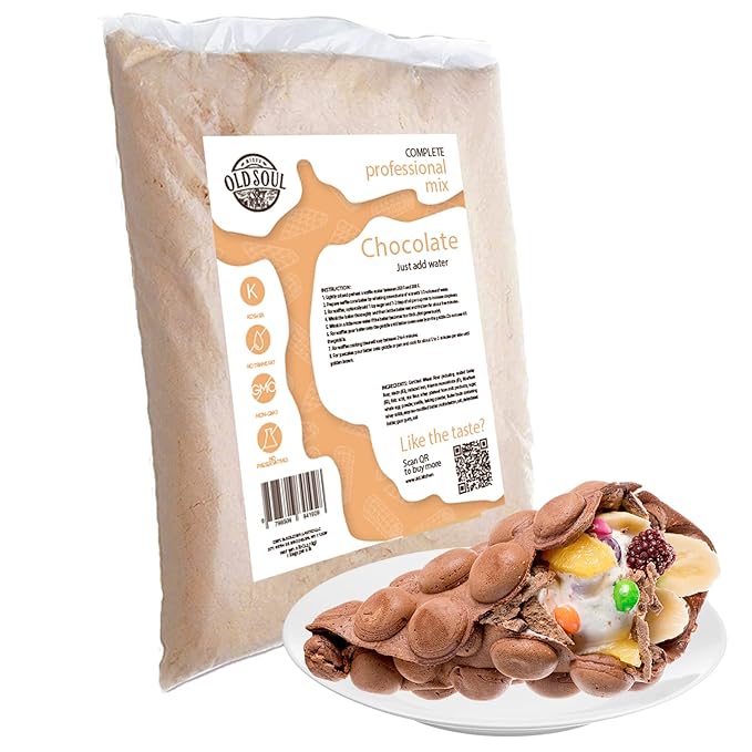 ALDKitchen Bubble Waffle Mix | Soy free | Nut free | Dough Mix for Egg Waffles (Chocolate 5Lb)