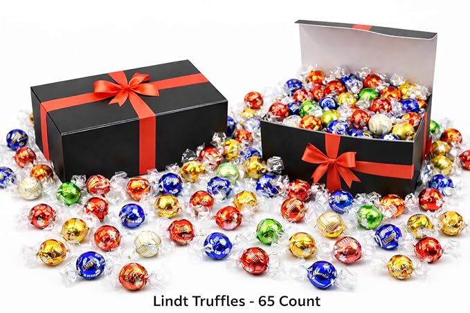 Lind.tAssorted Chocolate Truffles 60 Count 4 to 8 Flavors Individually Wrapped Gourmet Chocolate Candy Truffles Chocolate with Melting Truffle Center- Perfect for Easter Baskets etc. Parties Birthda