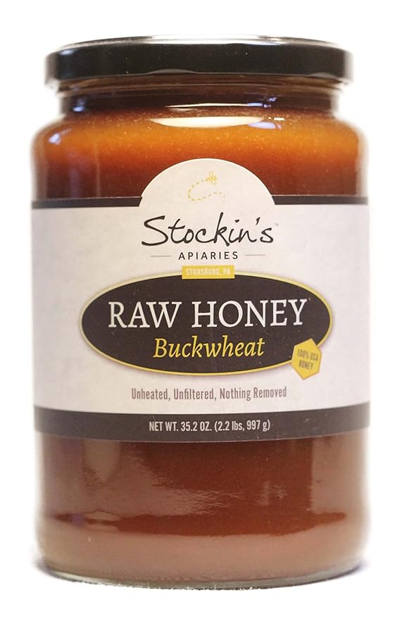 Stockin's Apiaries Raw Buckwheat Honey Unheated Unfiltered &amp Nutritious 35.2 Oz.