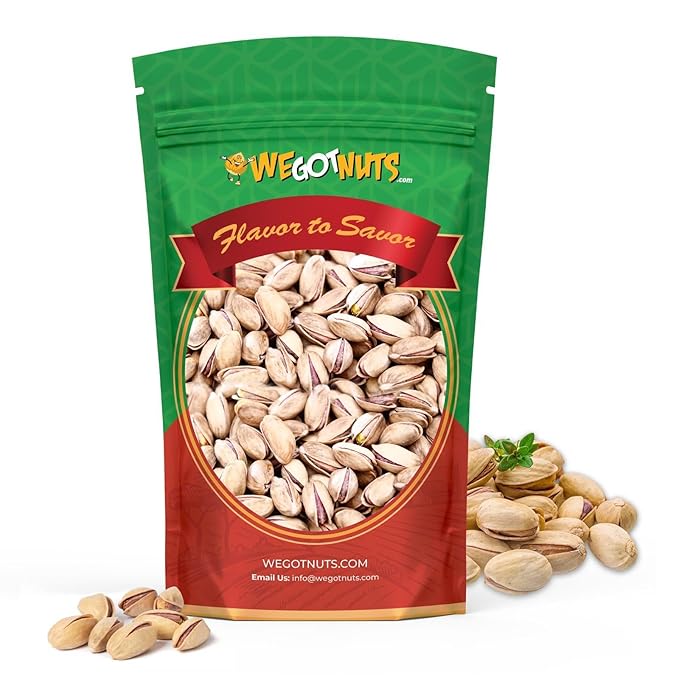 Turkish Antep Pistachios 5 Pounds (80oz) - Premium Quality Kosher Roasted Pistachios By We Got Nuts - Natural &amp Healthy Rich Flavor Snack - Whole &amp Salted – Air-Tight Resealable Bag Package