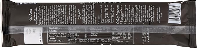 Delallo Whole Grain Spaghetti Pasta Gluten Free &amp Non-GMO 12 Oz (Pack of 12)