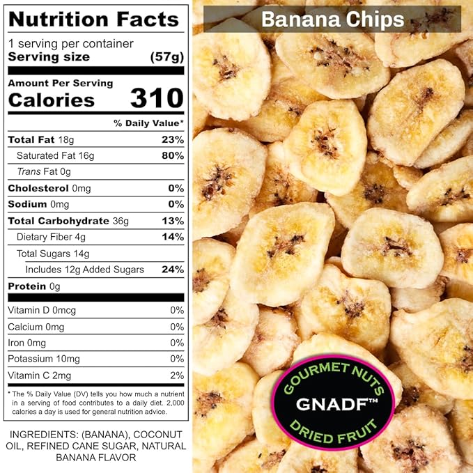 GNADF | Sweetened Banana Chips | Available in 5 10 25 Lb. sizes | Gourmet Nuts And Dried Fruit | (10 lbs)