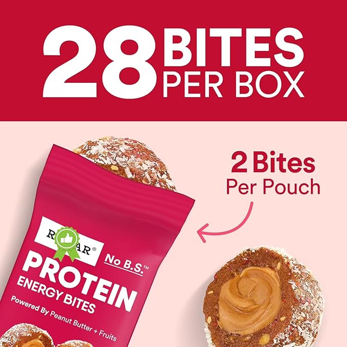 Protein Bites Strawberry Peanut Butter Gluten-Free Snack Cups 12g Protein 14 Count (Pack of 1)