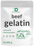 Unflavored Beef Gelatin Powder 1lb – Grass Fed &amp Pasture Raised Bovine – Natural Thickener &amp Stabilizer for Cooking &amp Baking – High Collagen Protein Source – Non-GMO Keto Friendly