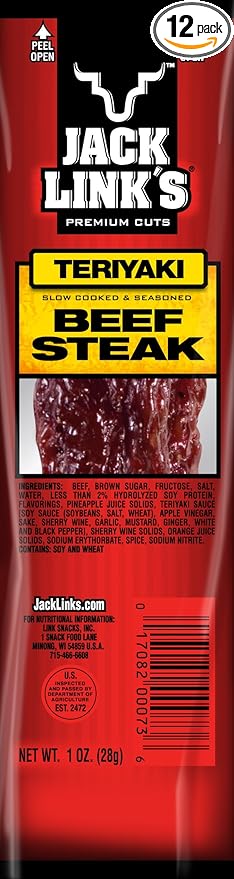 Jack Link's Premium Cuts Beef Steak Teriyaki 1-Ounce (Pack of 12)