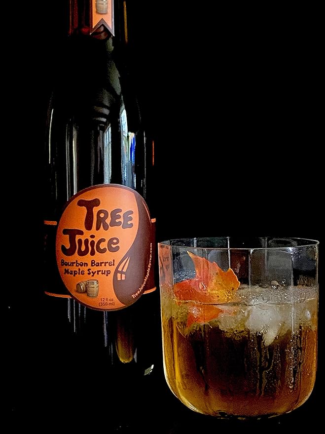 Tree Juice Bourbon Barrel Aged Maple Syrup | 100% Pure Grade A Maple Syrup | All Natural Non GMO Vegan Gluten Free Vegetarian Paleo | 12 Ounce Bottle