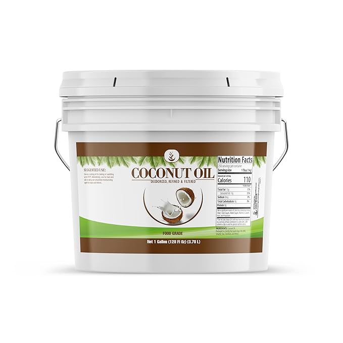 Pure Original Ingredients Coconut Oil (1 Gallon) Always Pure Refined &amp Filtered Deodorized No Coconut Flavor or Scent