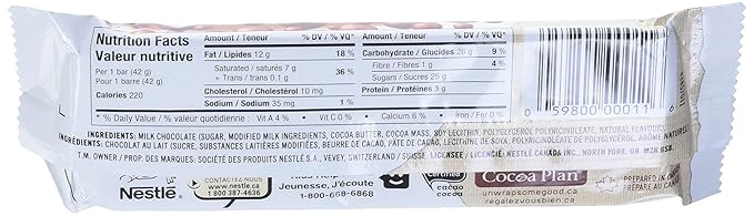 Nestle Aero Chocolate Bars | 24 x 42gram bars | Imported from Canada (Milk Chocolate)