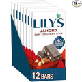 LILY'S Almond Dark Chocolate Style No Sugar Added Sweets Bars 3 oz (12 Count)