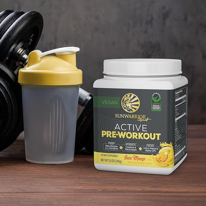 Active Preworkout Hydration Blend &amp Vanilla Organic Plant Based Protein Powder Set | Bundle &amp Save | Non-GMO Soy Dairy Filler &amp Gluten Free (90 Servings Protein 30 Servings Yuzu Mango Pre