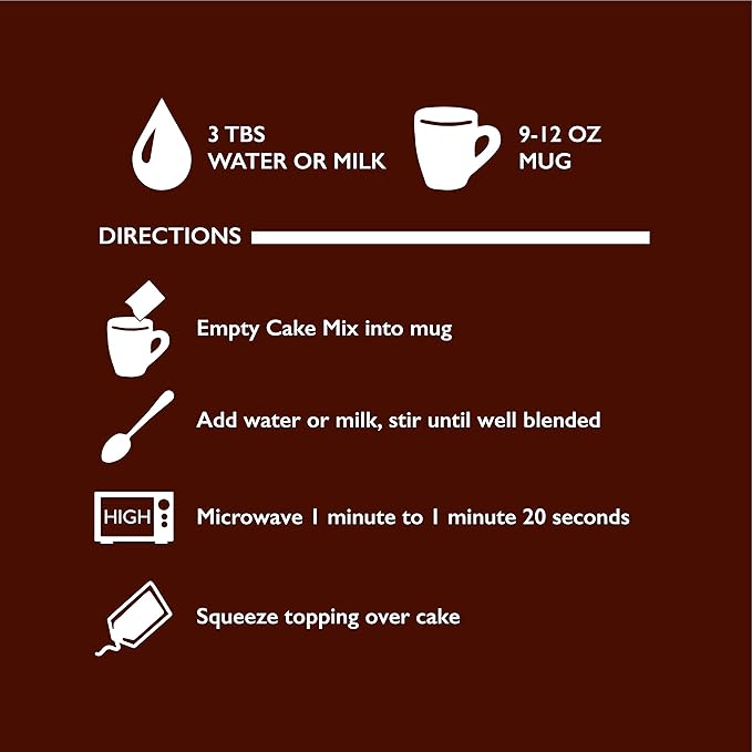 Betty Crocker Mug Treats Triple Chocolate Cake Mix with Fudge Frosting 4 Servings 12.5 oz. (Pack of 6)