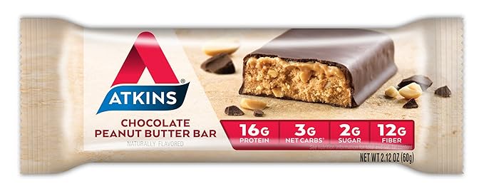 Atkins Advantage Bars Chocolate Peanut Butter Keto Friendly 8 Count