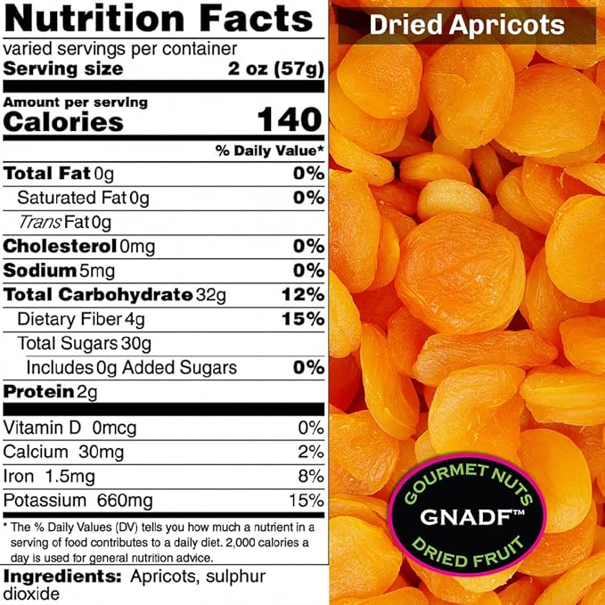 GNADF | Dried Apricots | Available in 5 10 25 Lb. Sizes | Gourmet Nuts And Dried Fruit | (25 lbs)