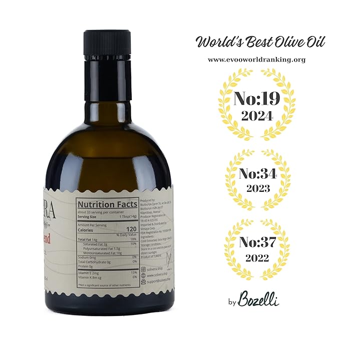 Solivera Orígenes Blend Extra Virgin Olive Oil Cold Pressed 300+ High Polyphenols Heritage Blend Rich &amp Earthy Single-Origin Organic Olive Oil Hand Picked Early Harvest - 16.8 fl. oz. (Orígen