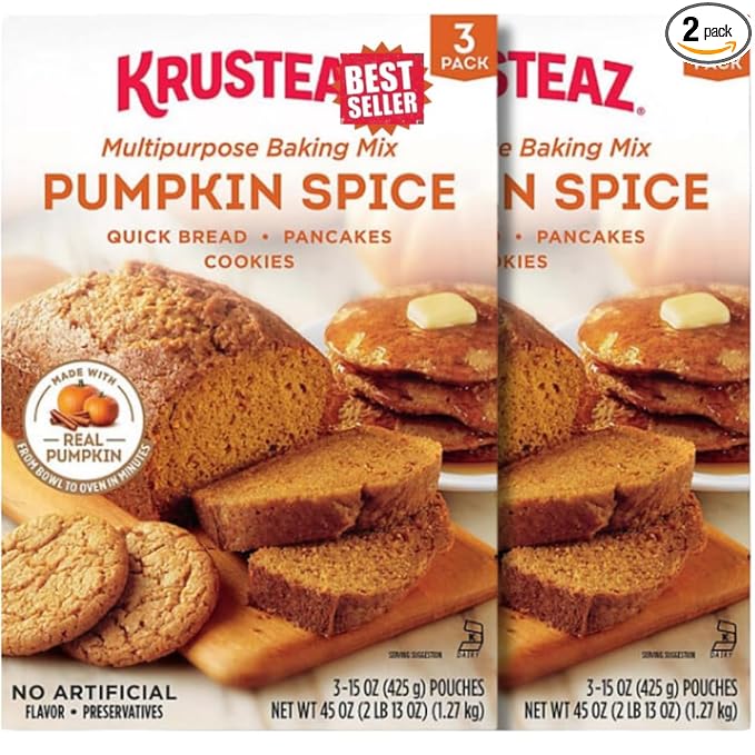 Kruste Pumpkin Spice Multipurpose Baking Mix Bundle – 6 Pack (15 oz. Each)