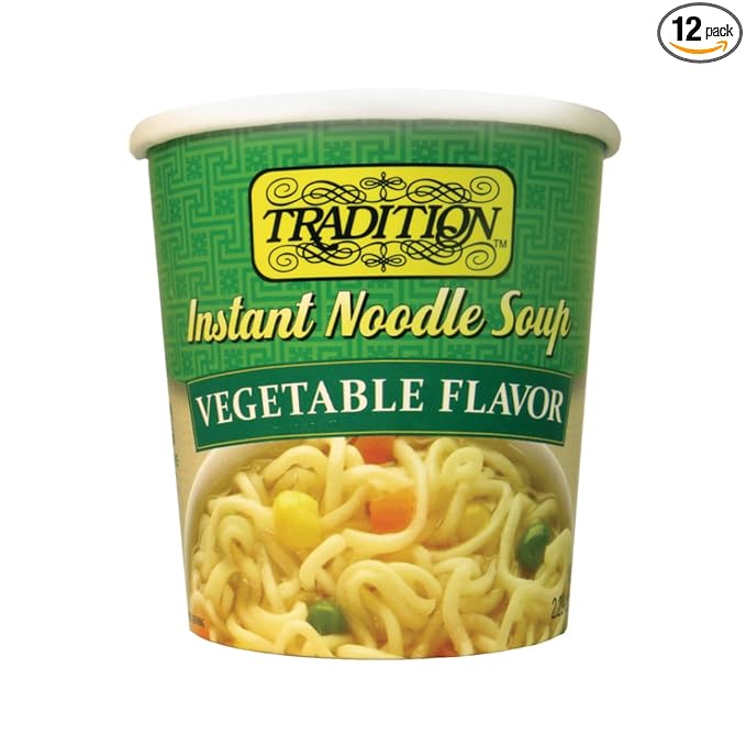 Tradition Instant Noodle Soup Cup Vegetable 2.29 Ounce (Pack of 12)