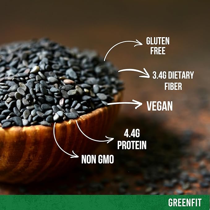 Greenfit Black Sesame Seeds - 10lbs Bulk Bag | Non-GMO Gluten-Free Vegan-Friendly | Premium Quality Nutrient-Rich Healthy &amp Versatile for Cooking and Baking