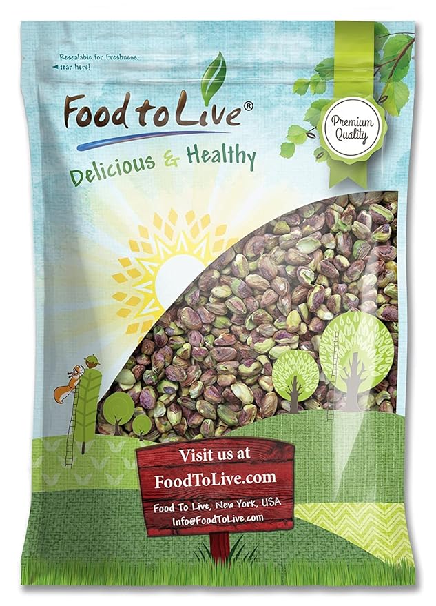 Food to Live No Shell Pistachios 6 Pounds – Unsalted Kernels Sirtfood Bulk. Pistachios Individual Packs. Wonderful Keto and Paleo Snack