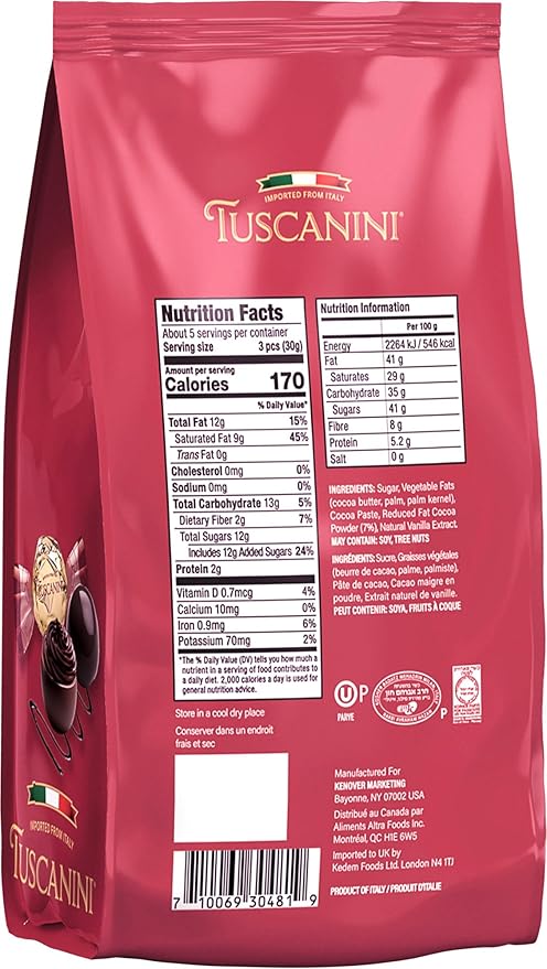 Tuscanini Fine Italian Dark Chocolate Truffles Roma 5.4oz (2 Pack) | Gourmet Italian | Dairy Free | Premium Gift | Perfect for Holidays &amp Celebrations