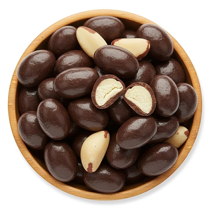 NY Spice Shop Dark Chocolate Brazil Nuts - 1 Pound Gourmet Chocolate Covered Nuts for Baking Desserts Snacks Gifts Parties Romantic Treats and Holiday Celebrations