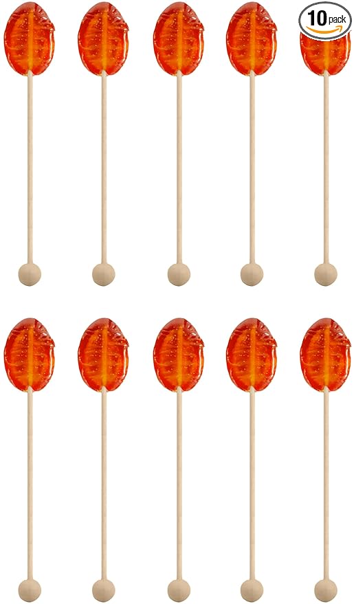 Sweet Stirs Original Flavored American Honey Spoons on Wooden Sticks Gift Pack of 10 (Orange Blossom)