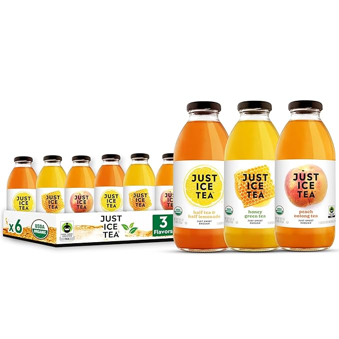Just Ice Tea Organic Iced Tea 16 Fl Oz Glass Bottles