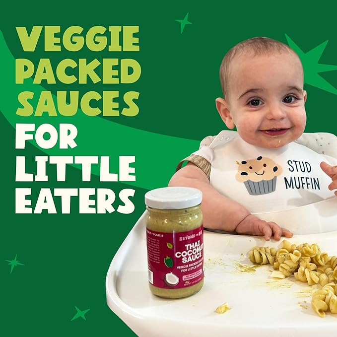 Beyond the Bib - Toddler and Kids Healthy Meal Sauces and Dips - Made with Vegetables No Added Sugar No Salt No Artificial Ingredients - Ready to Eat - For 24+ Months (Tomato Thai Coconut Sweet M