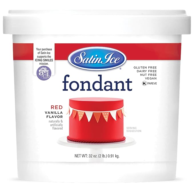 Satin Ice Fondant for Cake Decorating Red (2 Pound)