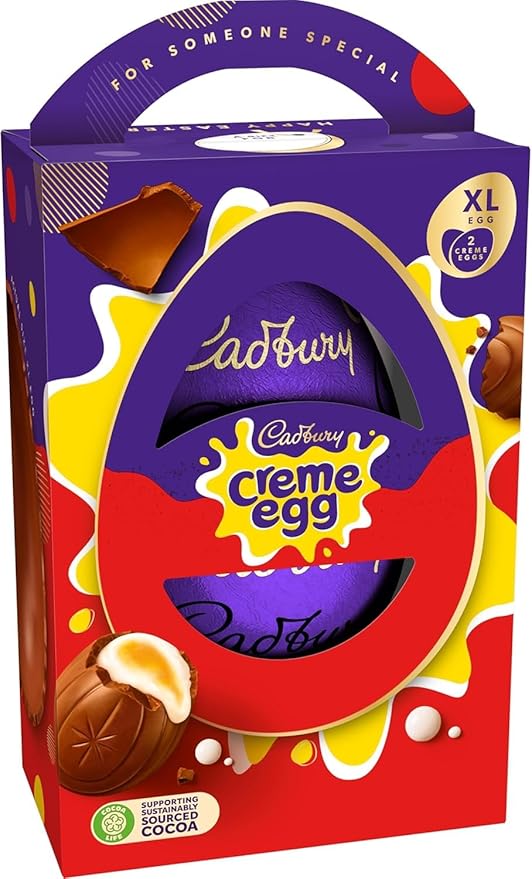 Cadbury Crème Egg Extra Large Chocolate Easter Egg Includes 2 Crème Eggs Easter Gift 255 g (Pack of 1)