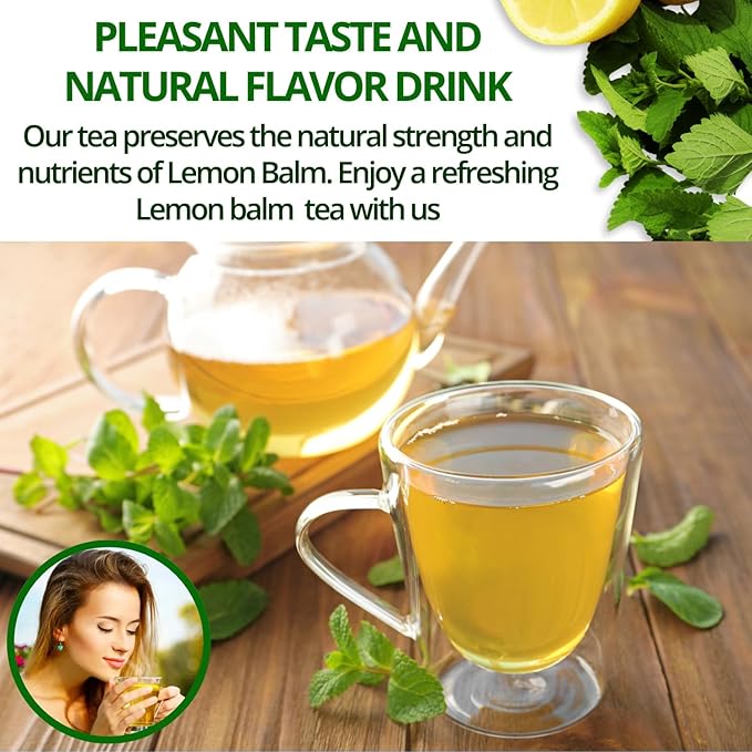 VIDA FARM Lemon Balm Tea Bags 125 Herbal Tea Bags 100% Natural Dried Lemon Balm Herbal Leaves Tea Bag Caffeine Free Sugar Free Citrus Flavor