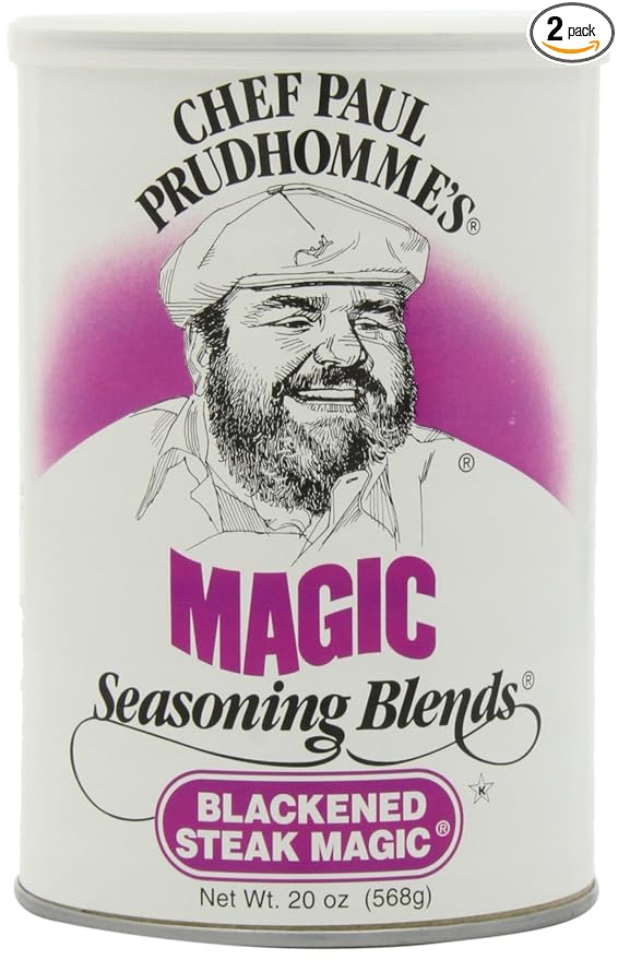 Chef Paul Blackened Steak Magic Seasoning 20-Ounce Canisters (Pack of 2)