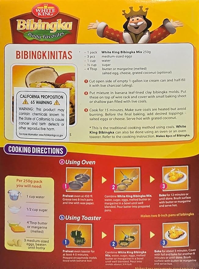 Pinoy Favorites - White King - 2 Creamy Hot Cake 2 Hot Cake Ube 2 Bibingka Mix &amp 2 Puto Mix - (400g) - 8 Boxes