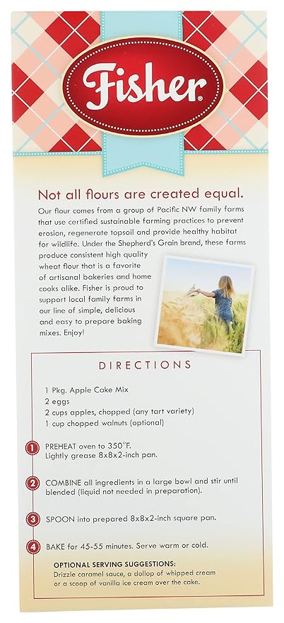 Fisher Northwest Apple Cake Mix 16.5 OZ (Pack of 3)