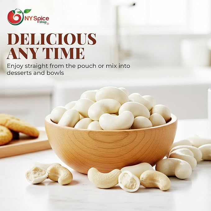 NY Spice Shop White Chocolate Covered Cashews - 3 Pound Candy Coated Cashew - Trail Mix White Chocolate Sweet Nut Snacks - Healthy Cashews Snacks for &amp Candy Buffet