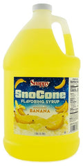 Snappy Banana Sno Cone Syrup 1 Gallon (128 ounces) Size Ready to Use For Snow Cone Machines Flavored Syrup for Shaved Ice 14 Snow Cone Flavor Options