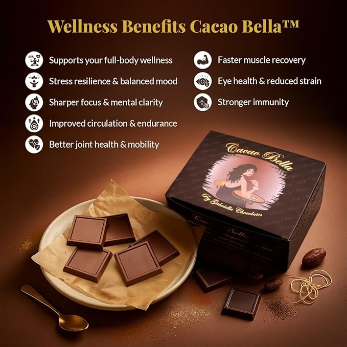 Cacao Bella®️ Clinically Proven Collagen Supplement Dark Chocolate Bars 2500 mg VERISOL® Bioactive Peptides 4 mg AstaReal® Astaxanthin &amp Cocoa Flavanols Supports Skin Elasticity Hair &amp Na